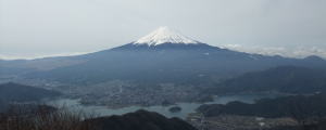 黒岳頂上付近から見た富士山と河口湖